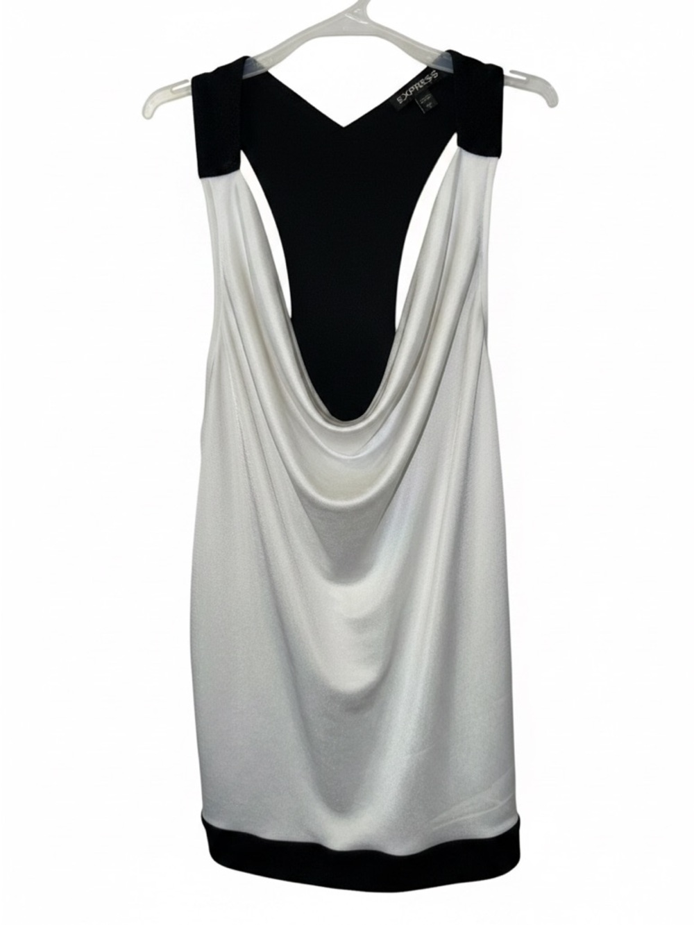 Express Two-Tone Sleeveless Dress Top - Black & White